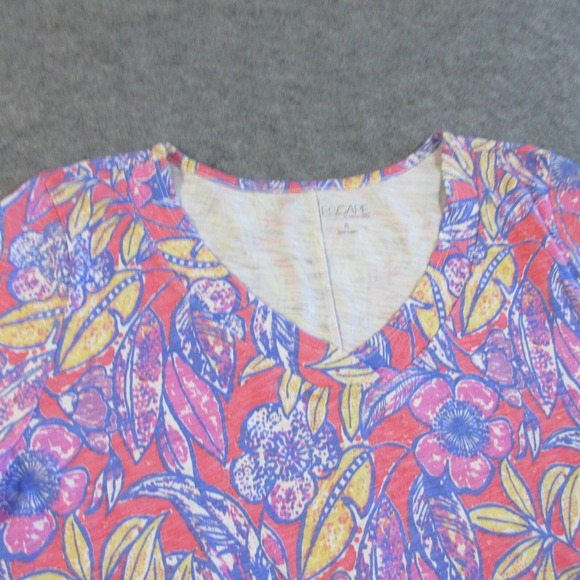 Habitat Women Mini Dress XL Floral Lagenlook Pink Purple Cotton Beach Casual 308 - Picture 2 of 14